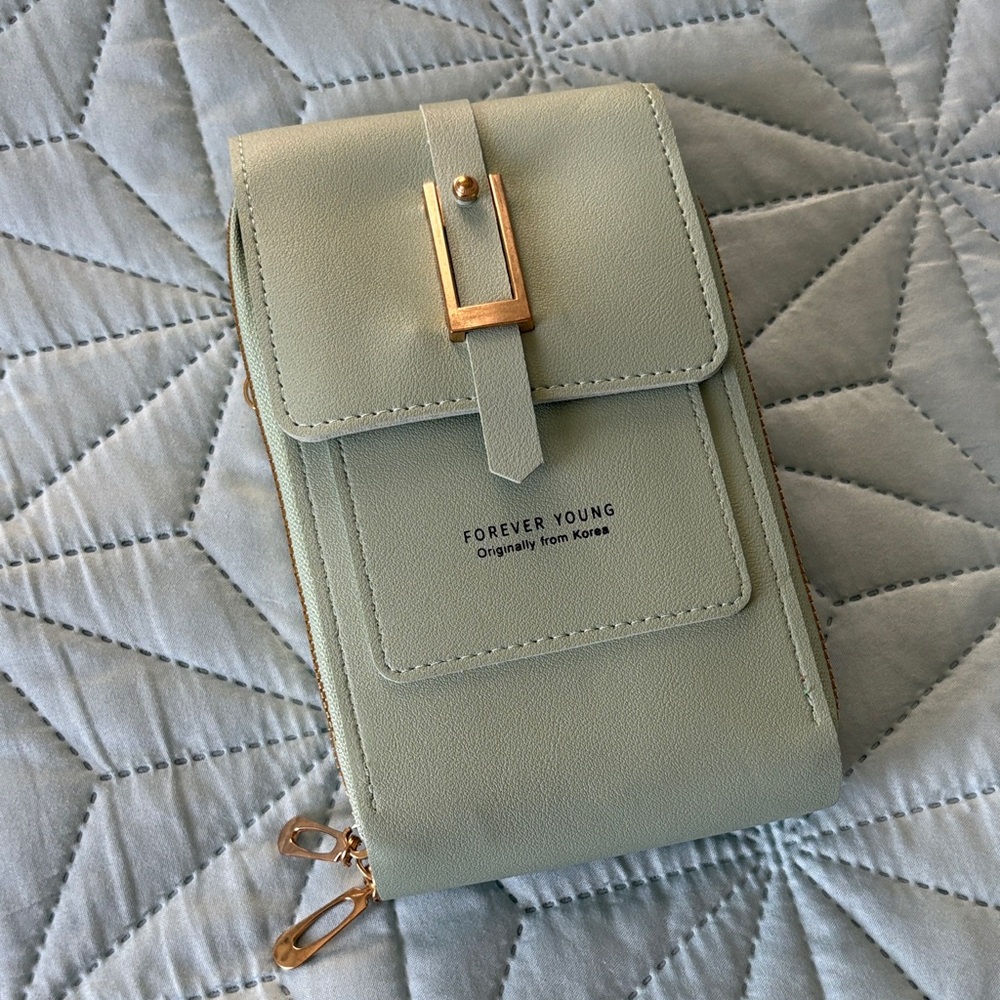 Forever Young Mint Green Phone Purse